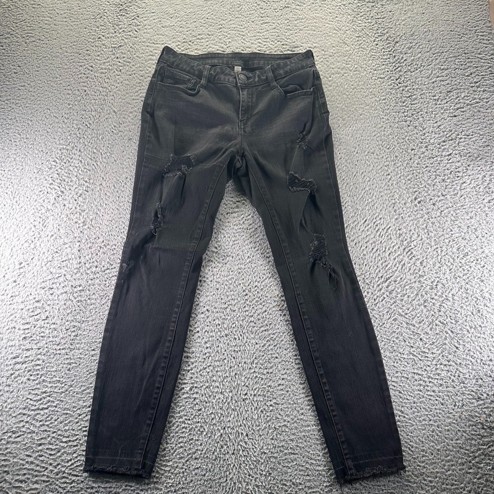 Belle Sky Jeans Womens 6‎ Black Cotton Denim Skinny Workwear Stretch Distressed